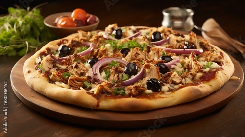 Mediterranean Chicken and Olive Tapenade Pizza, showcasing the briny goodness of olive tapenade