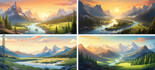 tranquil hiking panorama sunrise horizon peak silhouette horizontal scenery wallpaper hill scenic 