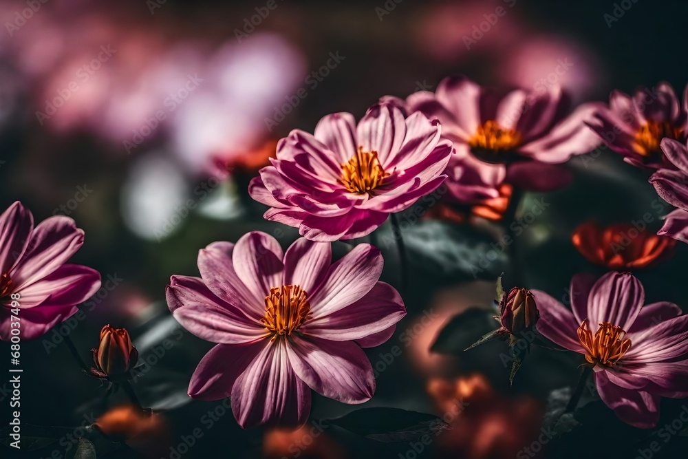 pink and yellow flowers