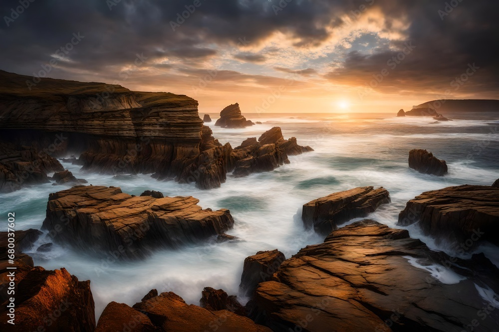 sunset over the sea
