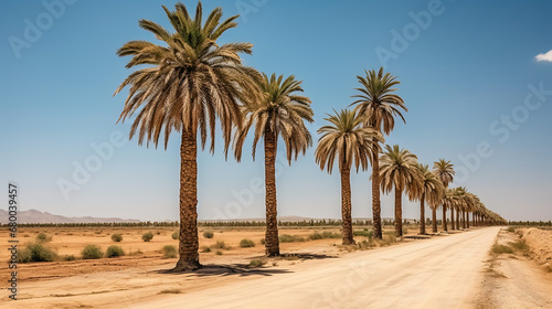 Palm trees in Spain. Summer vacation. Beautiful palm