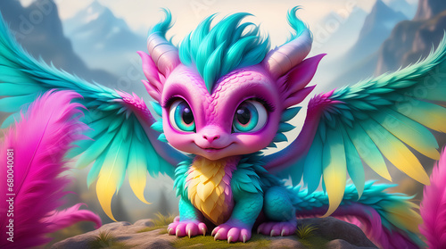 baby blue feathers dragon