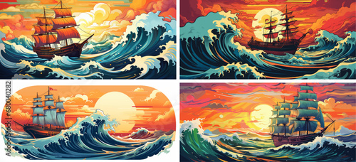 splashing surfing picture movement painting seascape canvas wind marine artist wave weather 