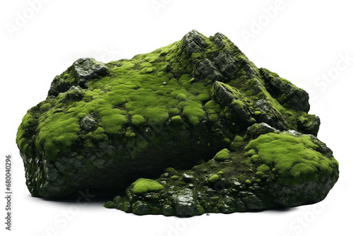 realistic nature large mossy rocks. stones with moss. isolated on transparent, PNG or white background. big overgrown stones for natural garden yard decoration.