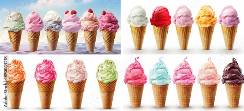 dessert sweet ice cream food cone chocolate pink frozen summer cold delicious flavor scoop ice cream