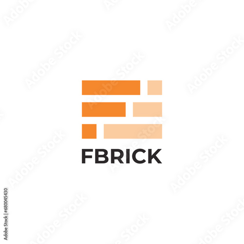 Modern Letter F Brick Logo Design