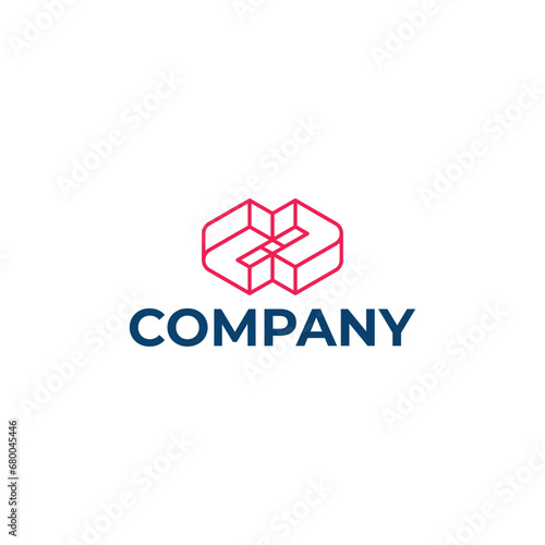 Modern Synergy Container Box Logo Design