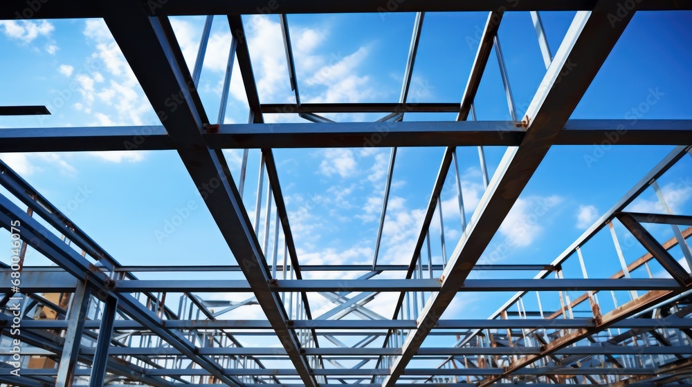 Structure of steel for building construction on sky background Structure of steel for building construction on sky background