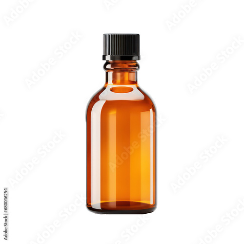 amber glass bottle of medicine or cosmetic products mockup isolated on transparent background,transparency 