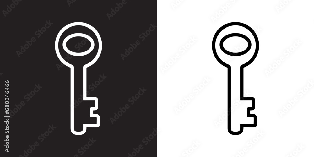 Key icon vector. Key sign symbol in trendy flat style. Key vector icon illustration isolated on black and white background Key icon vector. Key sign symbol in trendy flat style. Key vector icon illustration isolated on black and white background