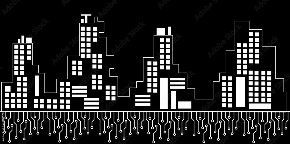HUD AI with circuit board create ai generative picture concept vector concept for future technology element background business screen