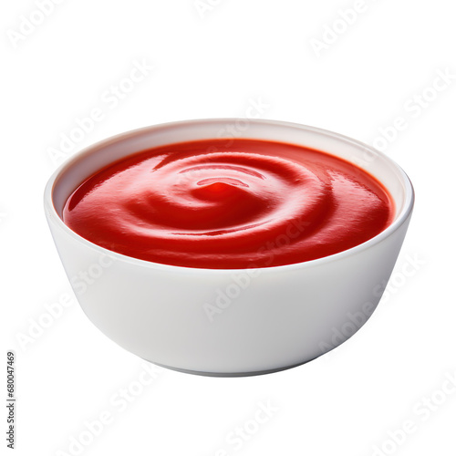 Bowl of ketchup dip sauce isolated on transparent background,transparency 
