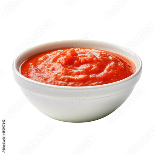 Bowl of ketchup dip sauce isolated on transparent background,transparency 