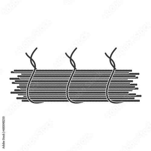 Steel reinforcing rods glyph icon isolated on white background.Vector illustration. photo