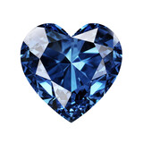 Dark blue heart diamond isolated on transparent background,transparency 