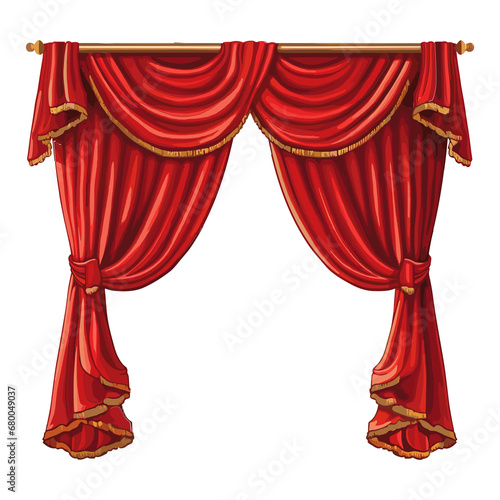 luxury red curtains in victorian style