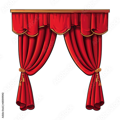 luxury red curtains in victorian style photo