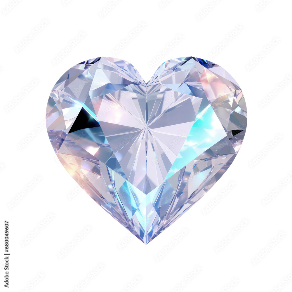 hologram,holographic heart diamond isolated on transparent background,transparency 