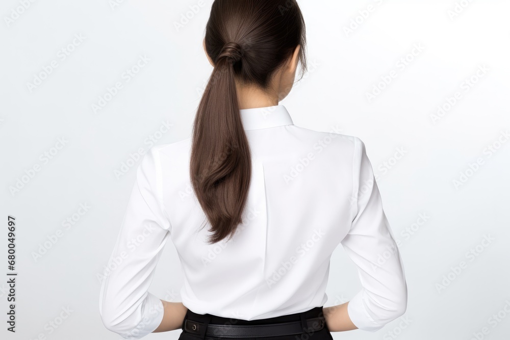 Beautiful Female Back On White Background Back View Beautiful Female Back On White Background Back View