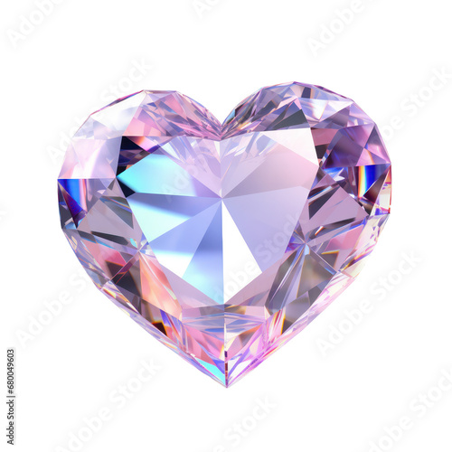 hologram holographic heart diamond isolated on transparent background transparency 