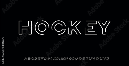 HOCKEY Abstract modern urban alphabet fonts. Typography sport, technology, fashion, digital, future creative logo font. vector illustration