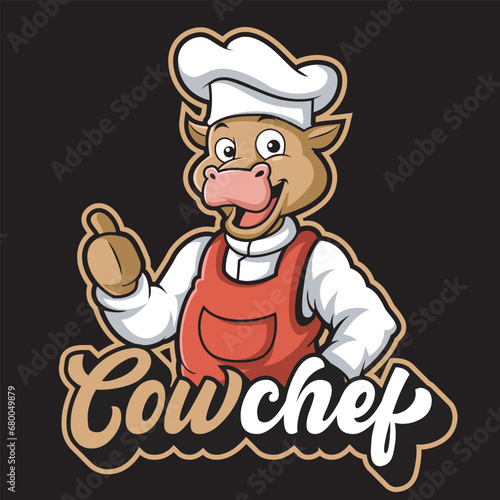Cow Chef Mascot Logo Design