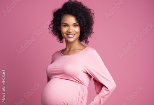 Portrait of an African American pregnant woman photo