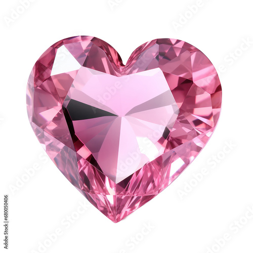 pink heart diamond isolated on transparent background,transparency 