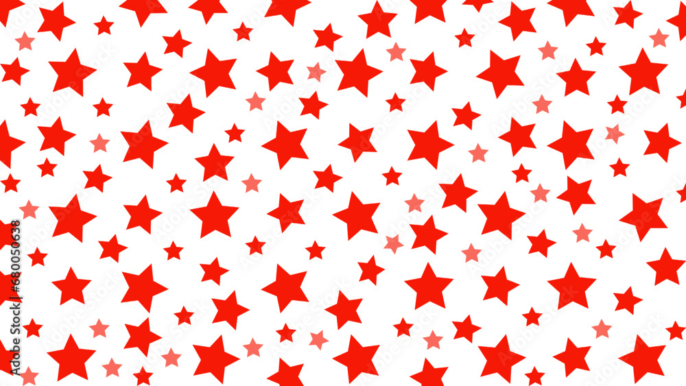 Seamless pattern with red stars
