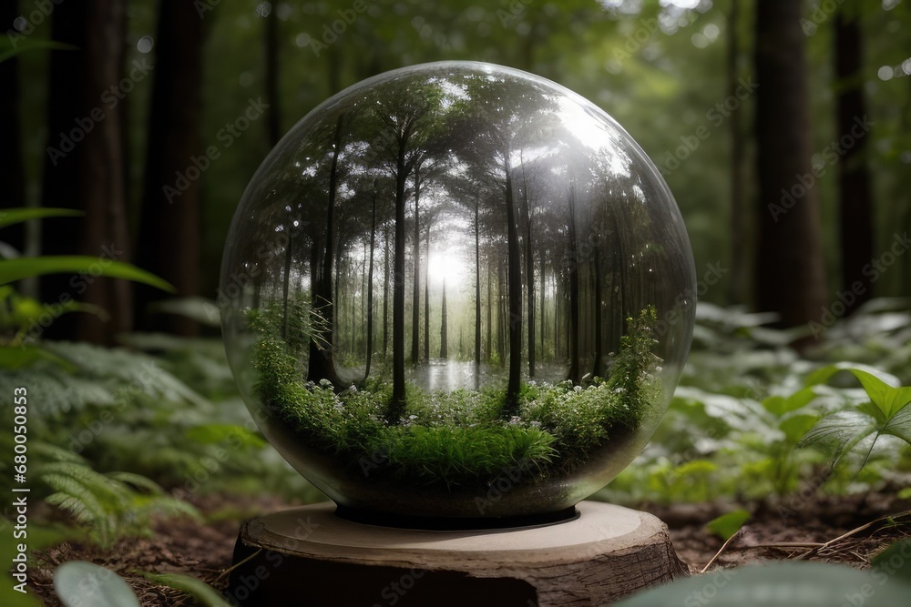 glass ball in a garden glass ball in a garden
