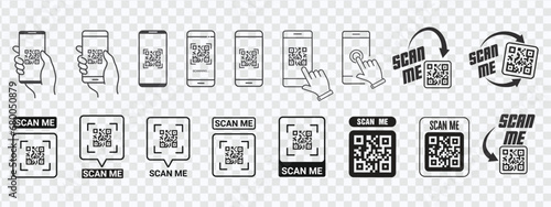Effortless scanning with QR code icon on smartphone. Simplify interactions with this barcode vector illustration.