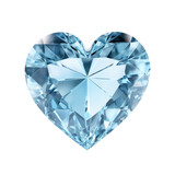 sky blue heart diamond isolated on transparent background,transparency 