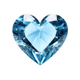 sky blue heart diamond isolated on transparent background,transparency 
