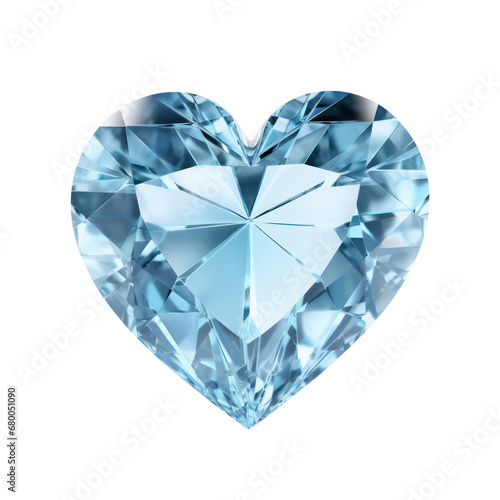 sky blue heart diamond isolated on transparent background transparency 