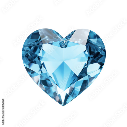 sky blue heart diamond isolated on transparent background,transparency 