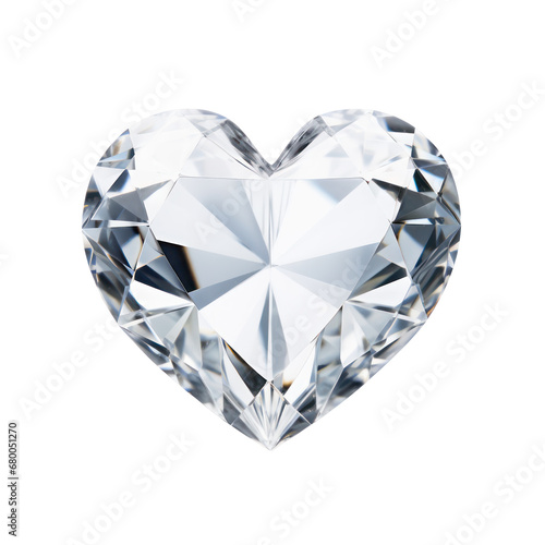 Heart diamond diamond in hearted shape isolated on transparent background transparency 