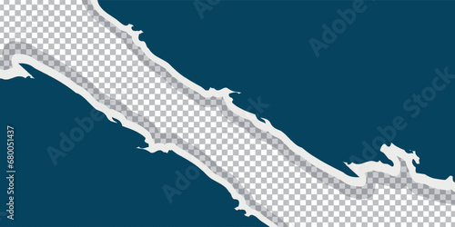 paper cut.light blue Ripped Paper Isolated Transparent Background, Vector Illustration