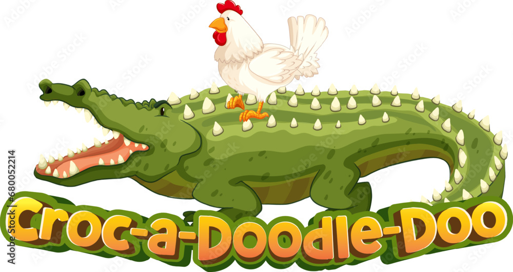 Fototapeta premium Cute Animals: Funny Croc Shock with Cartoon Crocodile
