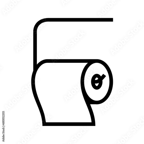 Toilet paper outline black and white vector icon