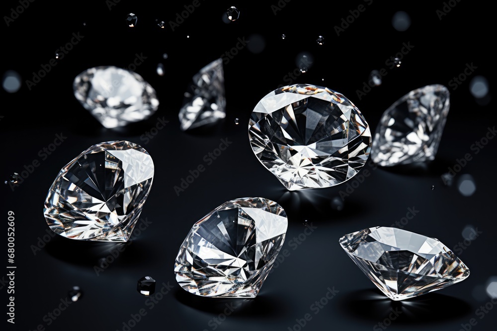 Set Of Diamonds On White Background. Сoncept Diamond Jewelry, Luxury Accessories, Sparkling Gems, Precious Stones, Elegant Designs Set Of Diamonds On White Background. Сoncept Diamond Jewelry, Luxury Accessories, Sparkling Gems, Precious Stones, Elegant Designs