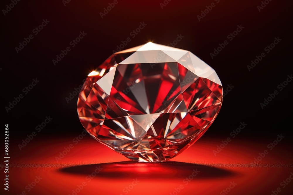 Tinted Diamond Against Red Background Produced By Technology Tinted Diamond Against Red Background Produced By Technology