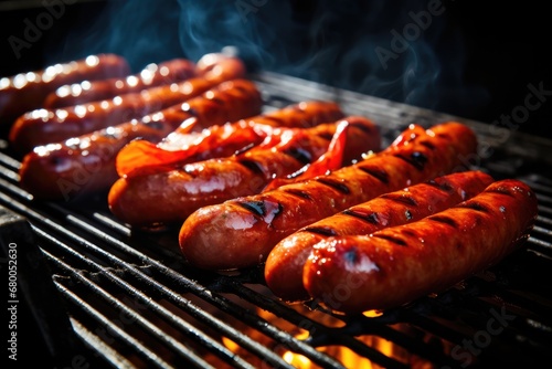 Hot Dogs On A Grill