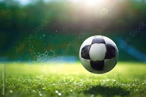 Soccer Ball Scoring Goal On The Football Field