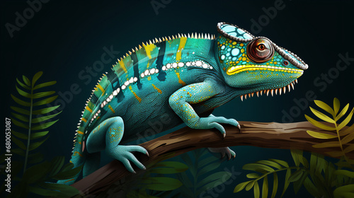 Reptile chameleon close © khan