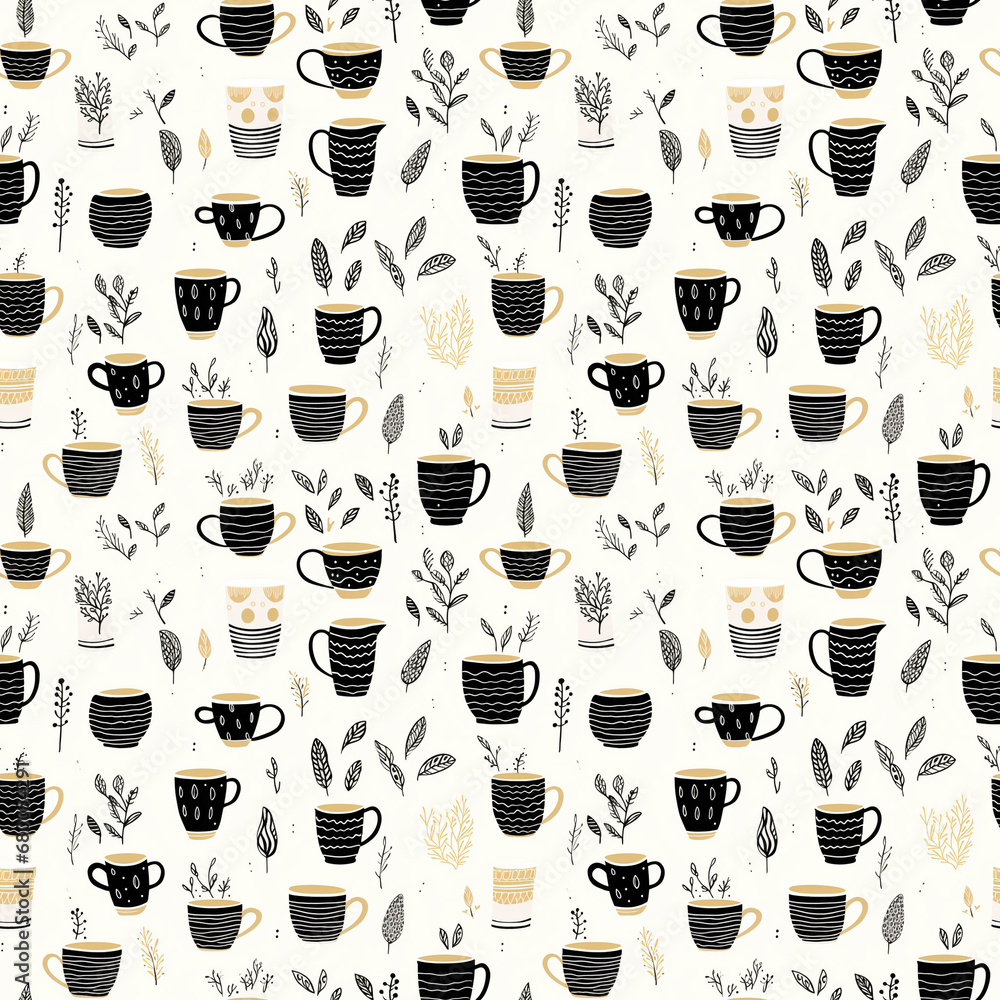 seamless pattern with cups seamless pattern with cups
