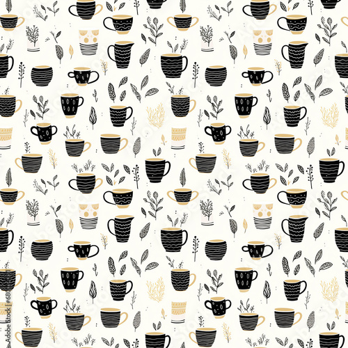 seamless pattern with cups