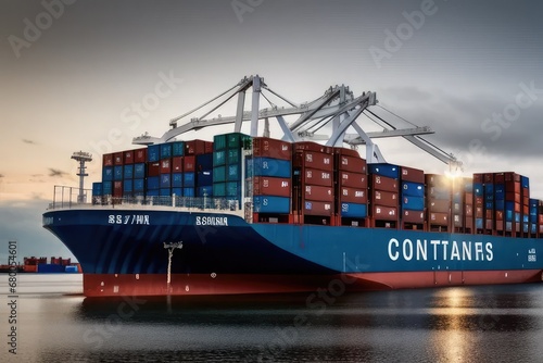 container ship in port