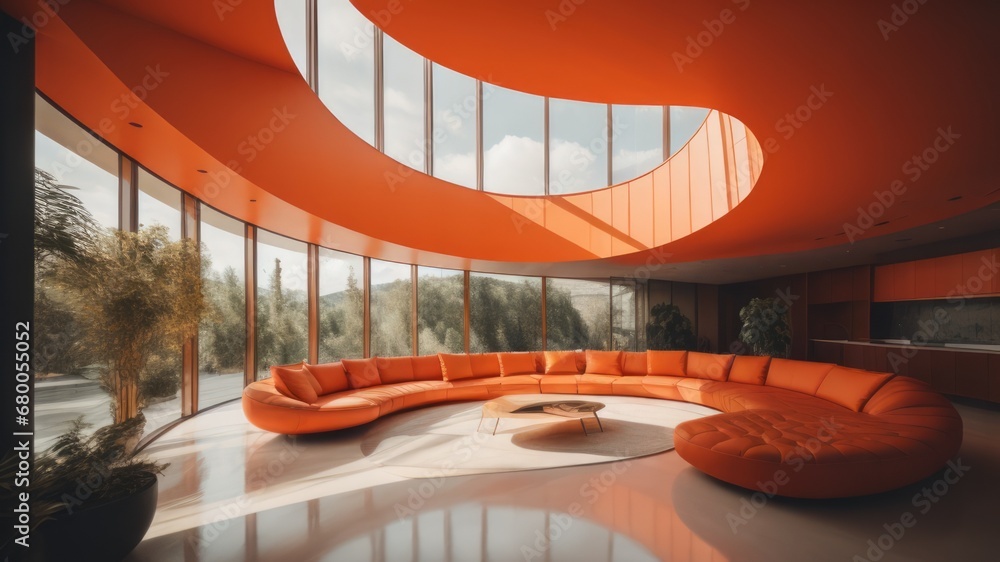 Fototapeta premium orange apartment interior 