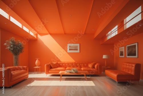  orange apartment interior 