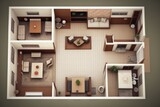 Top view of living room interior